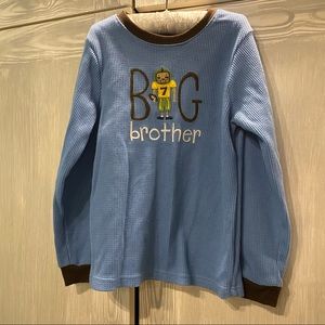Preowned Carters Big Brother Football Waffle long sleeve Shirt size 6